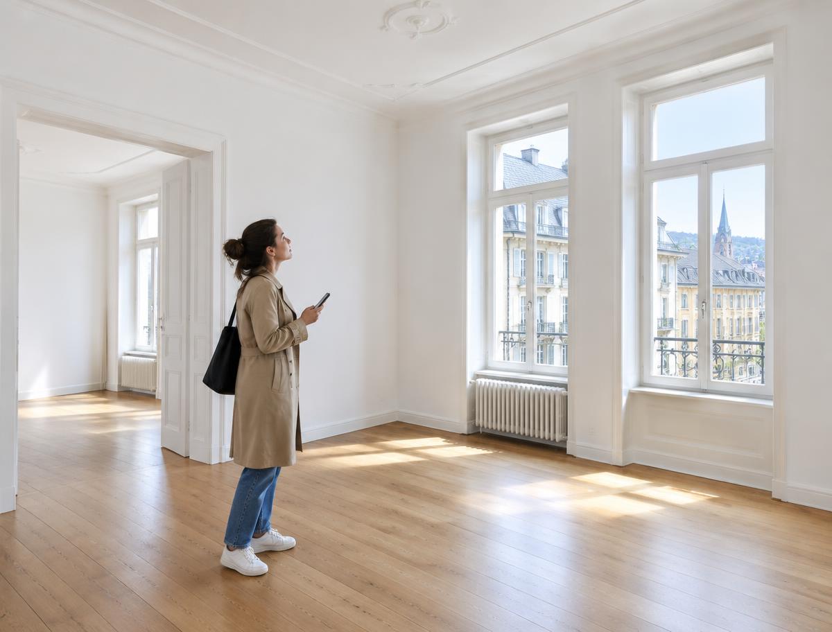 Cliente qui visite un appartement