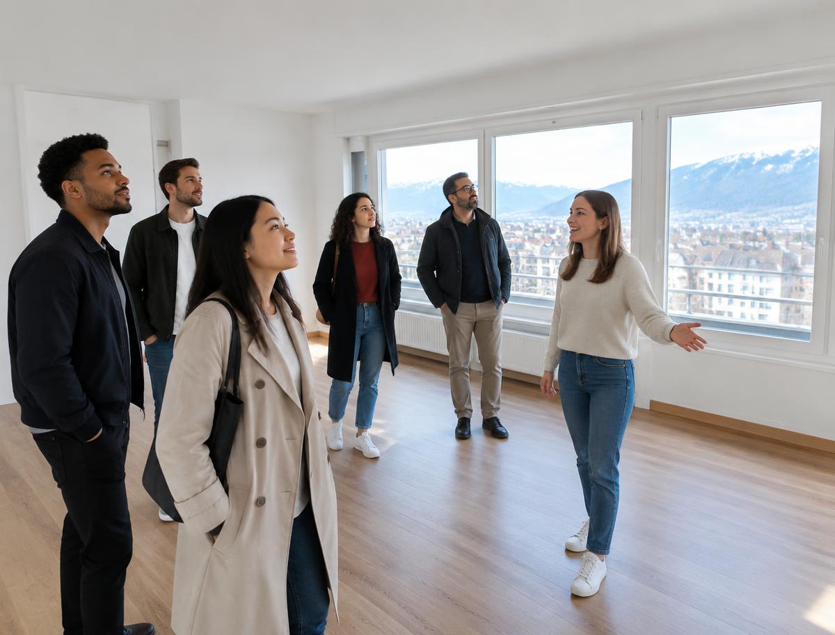 Visite groupée d'un appartement